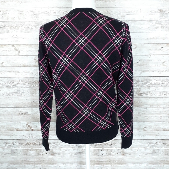 Charter Club Button Front Cardigan S Plaid 337 - Picture 3 of 7